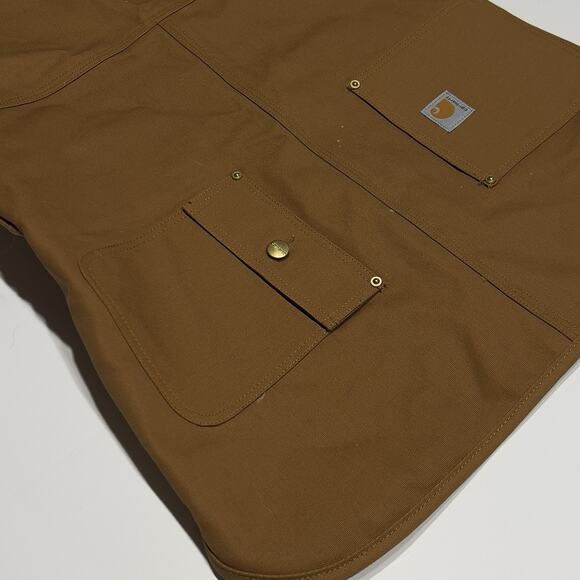 Carhartt Dog Chore Coat Brown Canvas Quilt Lined Work Jacket Size XL - Picture 3 of 6